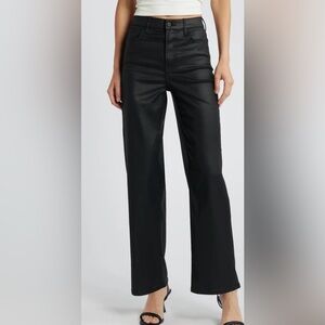 Hidden Los Angeles Coated Wide Leg Dad Jeans Black Size 26